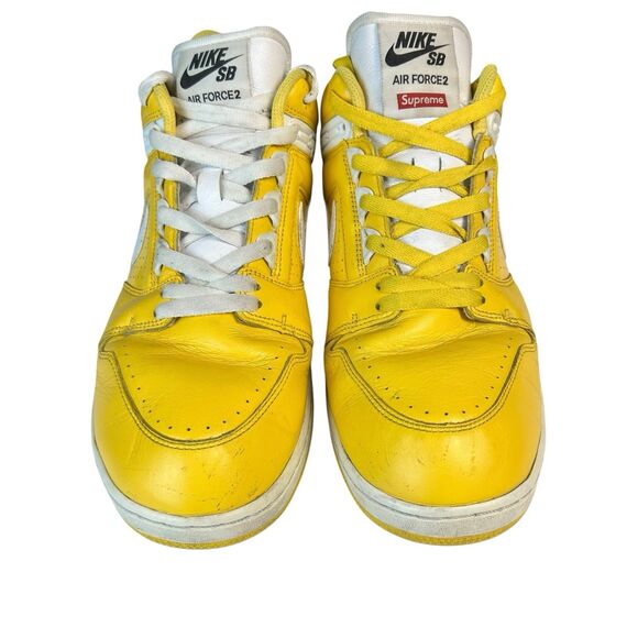 Supreme x Nike Air Force 2 Yellow Sneakers Shoes Men\'s Size 12 AA0871-717